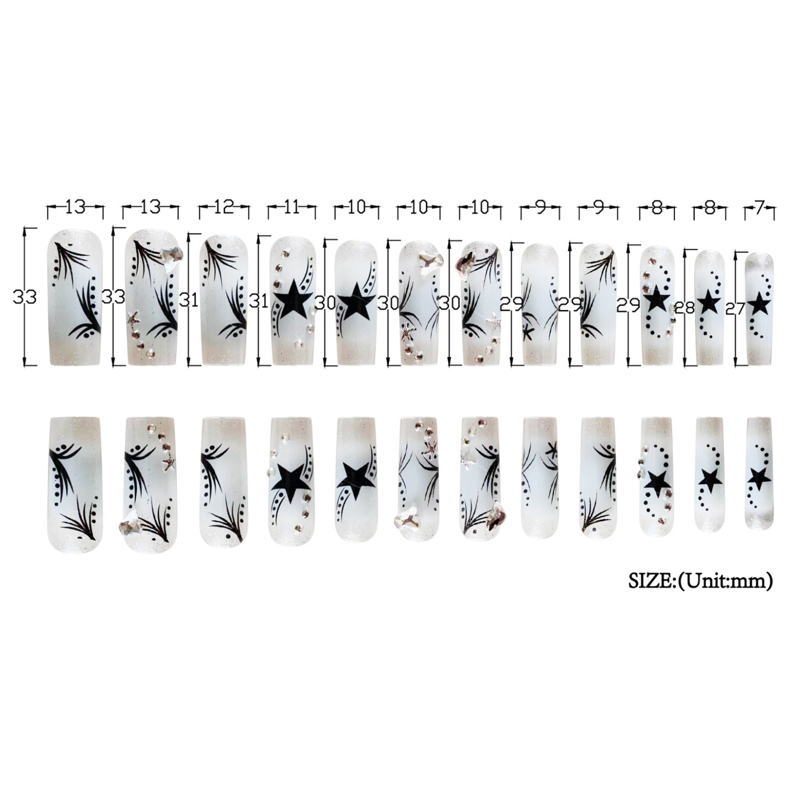 Women’s Fashion Rhinestone Press-On Nails – Patch Nail Set